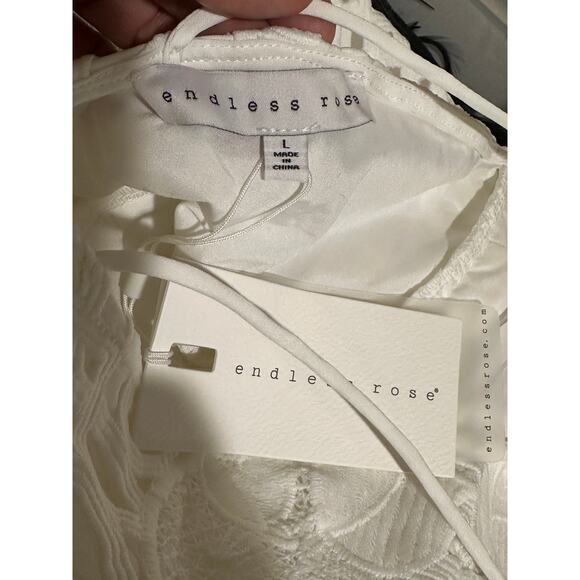 Endless Rose White Lace Midi Dress Size Large NWT Revolve Mermaid Fit - Picture 3 of 10